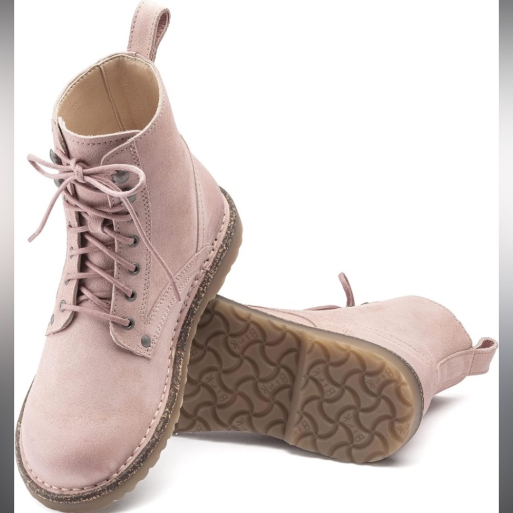 RARE NWOB Birkenstock Limited Edition Bryson soft pink suede combat boot